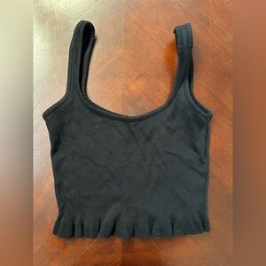 Zara Black Ribbed Tank Top